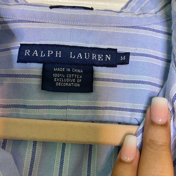 Pin Striped Ralph Lauren Button Up - Picture 4 of 4